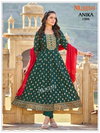 Anika By Mukesh 14kg Rayon Anarkali Style Kurti With Pant Dupatta Best Wholesale Shop In Surat